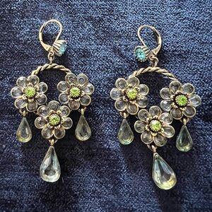 Betsy Johnson Floral Drop Earrings